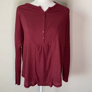 Nordstrom Burgundy Ribbed Sweater Medium